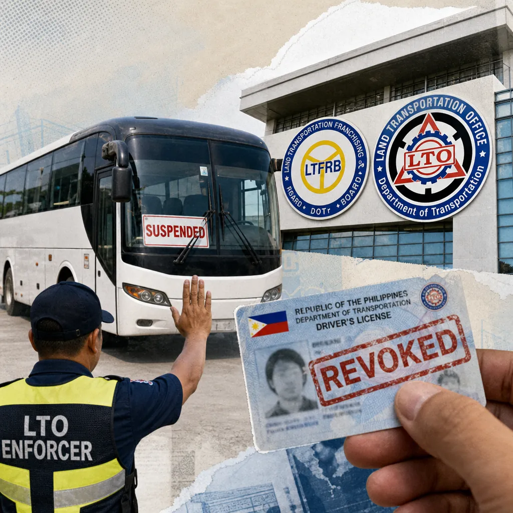 LTFRB and LTO intensify crackdown on reckless driving with bus suspensions and license revocations