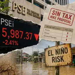 PSEi Falls Below 6,000 as Sin Tax, El Niño Risks Build