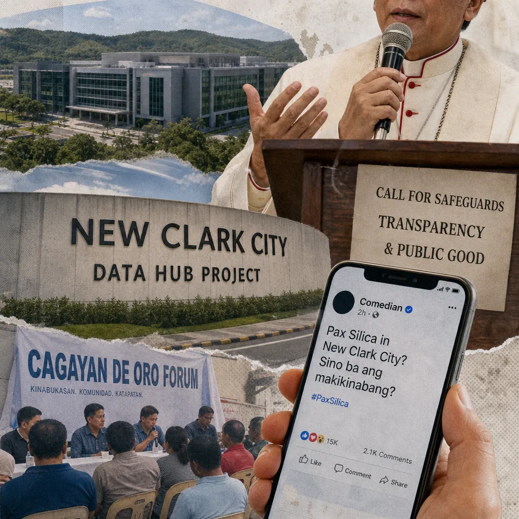 Collage shows scrutiny of Pax Silica, fuel price hikes, transport strike plans, flood-control protests, and calls for water and land safeguards. (143 characters)