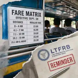 Fare hike starts Sept 28 as LTFRB orders posted matrices