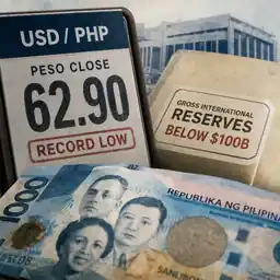 Peso Hits Record Low 62.90 as Reserves Drop Below $100B