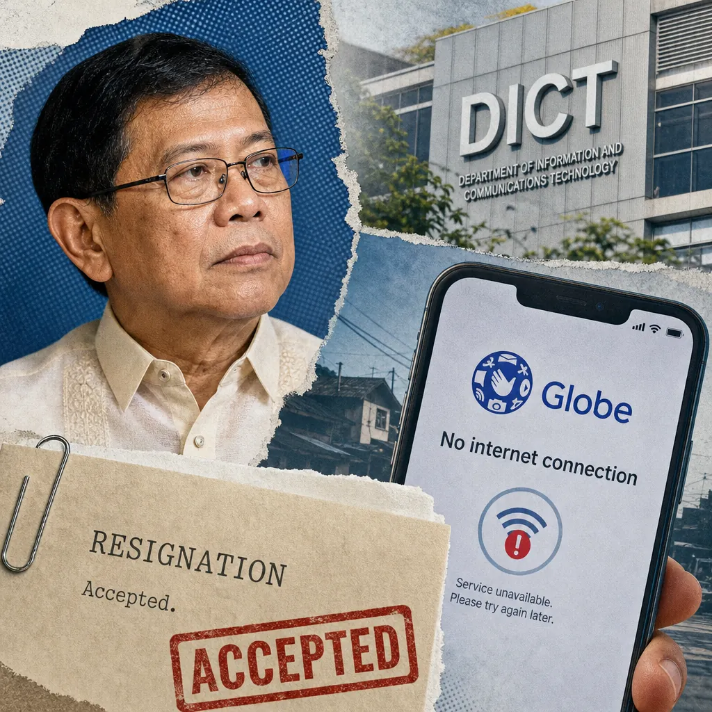 DICT Secretary Aguda’s resignation, Globe service issues, and a DICT building highlight sector news and telecom rewards changes in the Philippines. (143 characters)