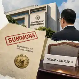 DFA Summons China Envoy as Palace Rules Out Expulsion