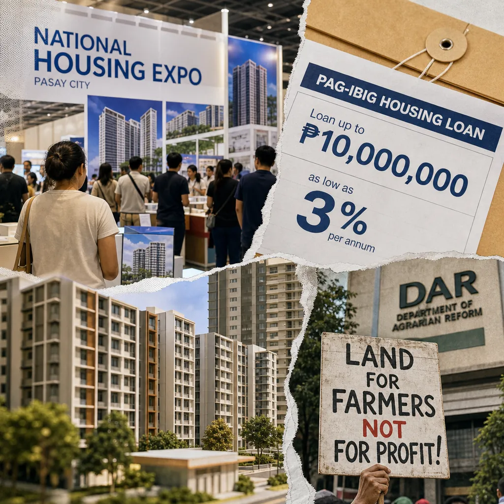 People view scale models at the National Housing Expo, which offered over 50,000 units from 80 developers with Pag-IBIG Fund loans as low as 3 percent. (143 characters)
