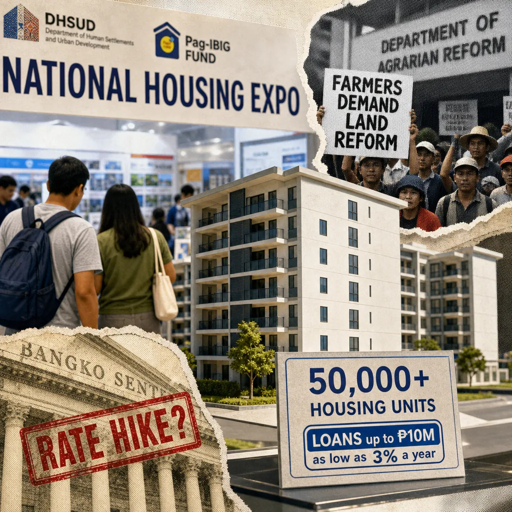 People attend the National Housing Expo offering over 50,000 units from 80 developers, with Pag-IBIG Fund loans as low as 3 percent. (143 characters)